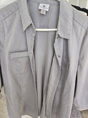 Worthington Gray Button-Front Shirt